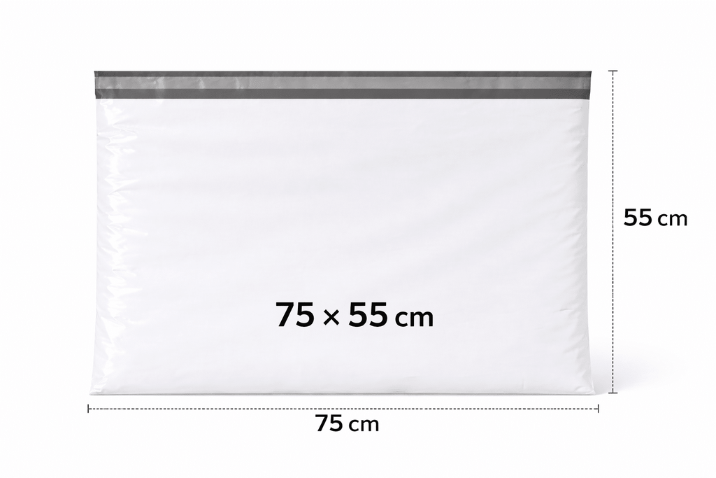 Postituspussit 8 kokoa Postituspussit 2 koon Kierrätetty LDPE postituspussi  edullinen postituspussi Kierrätetyt postituspussit XXXL 75×55 cm – 50 kpl – ekologinen postituspussi