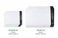 Postituspussi 2 kokoa Lähetyspussit 16,5 × 22 cm & 32 × 42 cm (25 kpl + 25 kpl) – Valkoiset itseliimautuvat postituspussit image 0