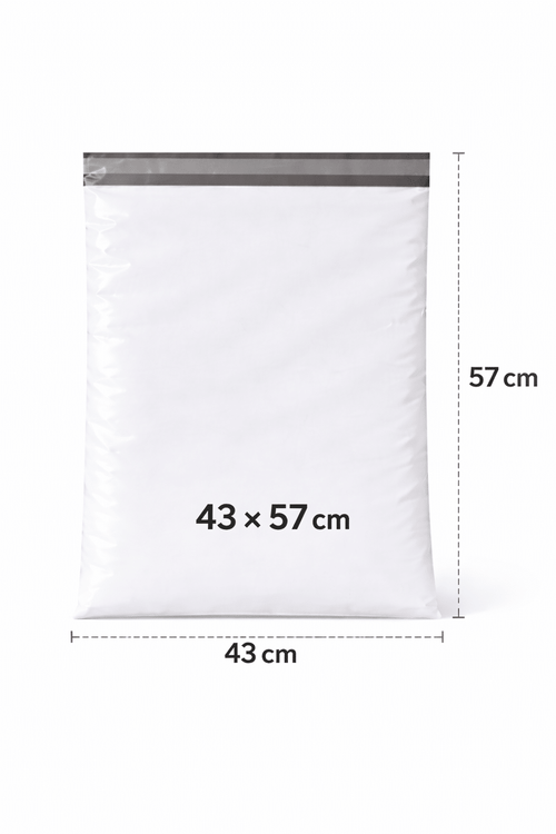 Kierrätetty LDPE postituspussi  Kierrätetyt postituspussit XXL 43×57 cm – 50 kpl – ekologinen postituspussi