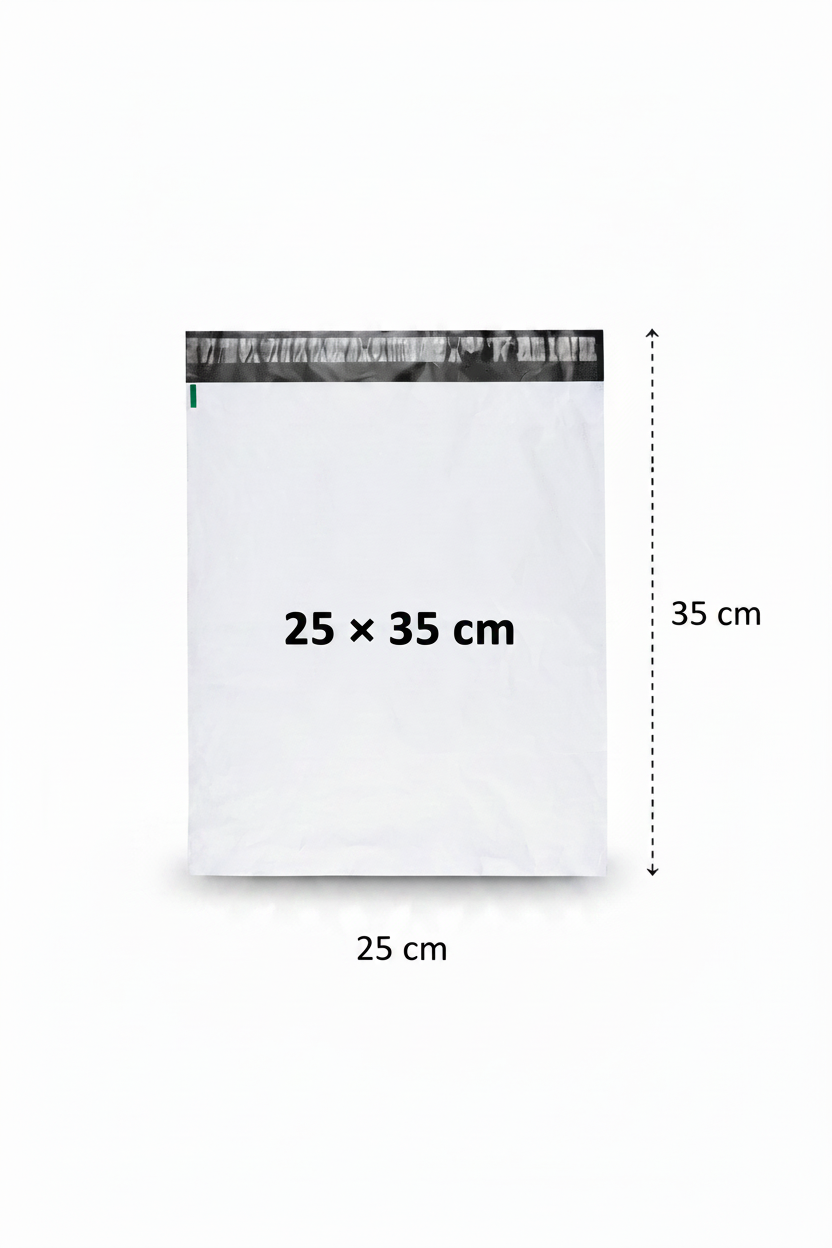 Postituspussit 8 kokoa Kierrätetty LDPE postituspussi edullinen postituspussi Realistic white LDPE mailer M 25×35 cm with dimensions
