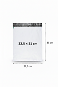 Postituspussit 8 kokoa Kierrätetty LDPE postituspussi edullinen postituspussi Realistic white LDPE mailer S 22.5×31 cm with dimensions