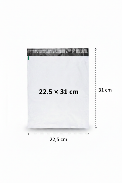 Postituspussit 8 kokoa Kierrätetty LDPE postituspussi edullinen postituspussi Realistic white LDPE mailer S 22.5×31 cm with dimensions