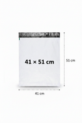 Postituspussit 8 kokoa Kierrätetty LDPE postituspussi  edullinen postituspussi Realistic white LDPE mailer XL 41×51 cm with dimensions