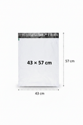 Postituspussit 8 kokoa Postituspussit 2 koon Kierrätetty LDPE postituspussi  edullinen postituspussi Realistic white LDPE mailer XXL 43×57 cm with dimensions